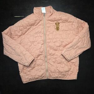 Disney Japan Women Medium Disney Logo Quilted Peach Jacket